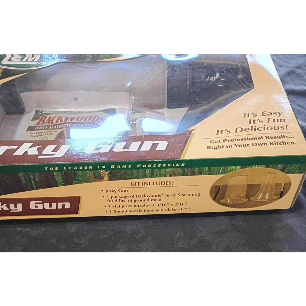 LEM Manual Jerky Gun Kit w/ Backwoods Jerky Seasoning, Model 6050 Black